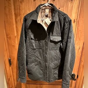 Men’s Faherty reversible snap jacket- black/Native American print. XL.